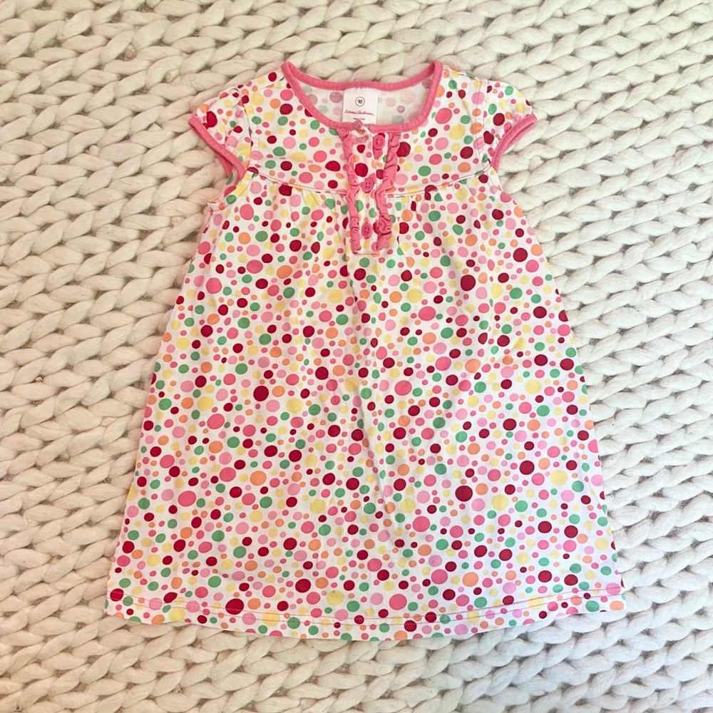 Hanna Andersson Dress Short Sleeve Dot Print Dress Size 3t